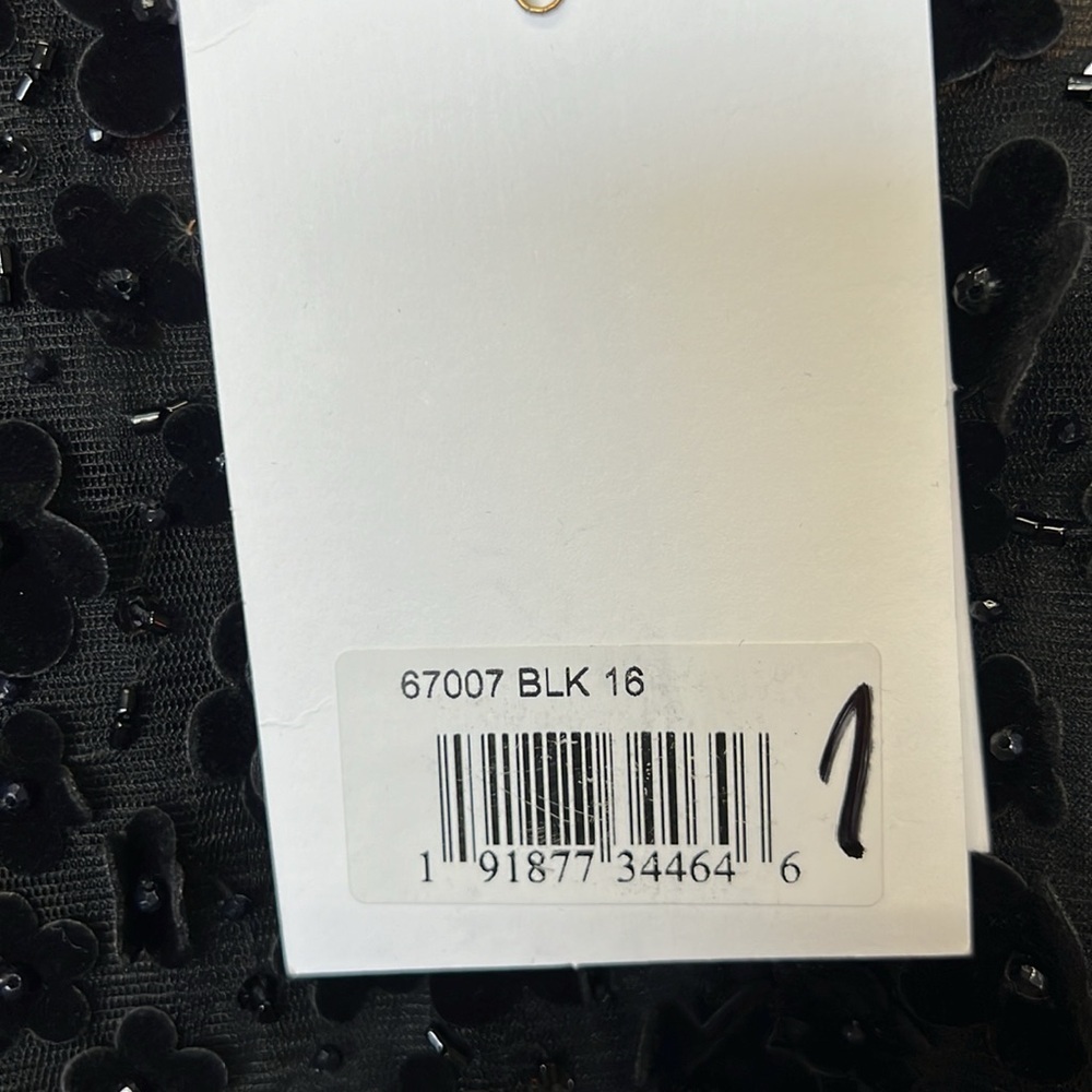 Mac Duggal 67007 NWT Black EMBELLISHED ILLUSION HIGH NECK LONG SLEEVE FIT & … - Picture 10 of 15